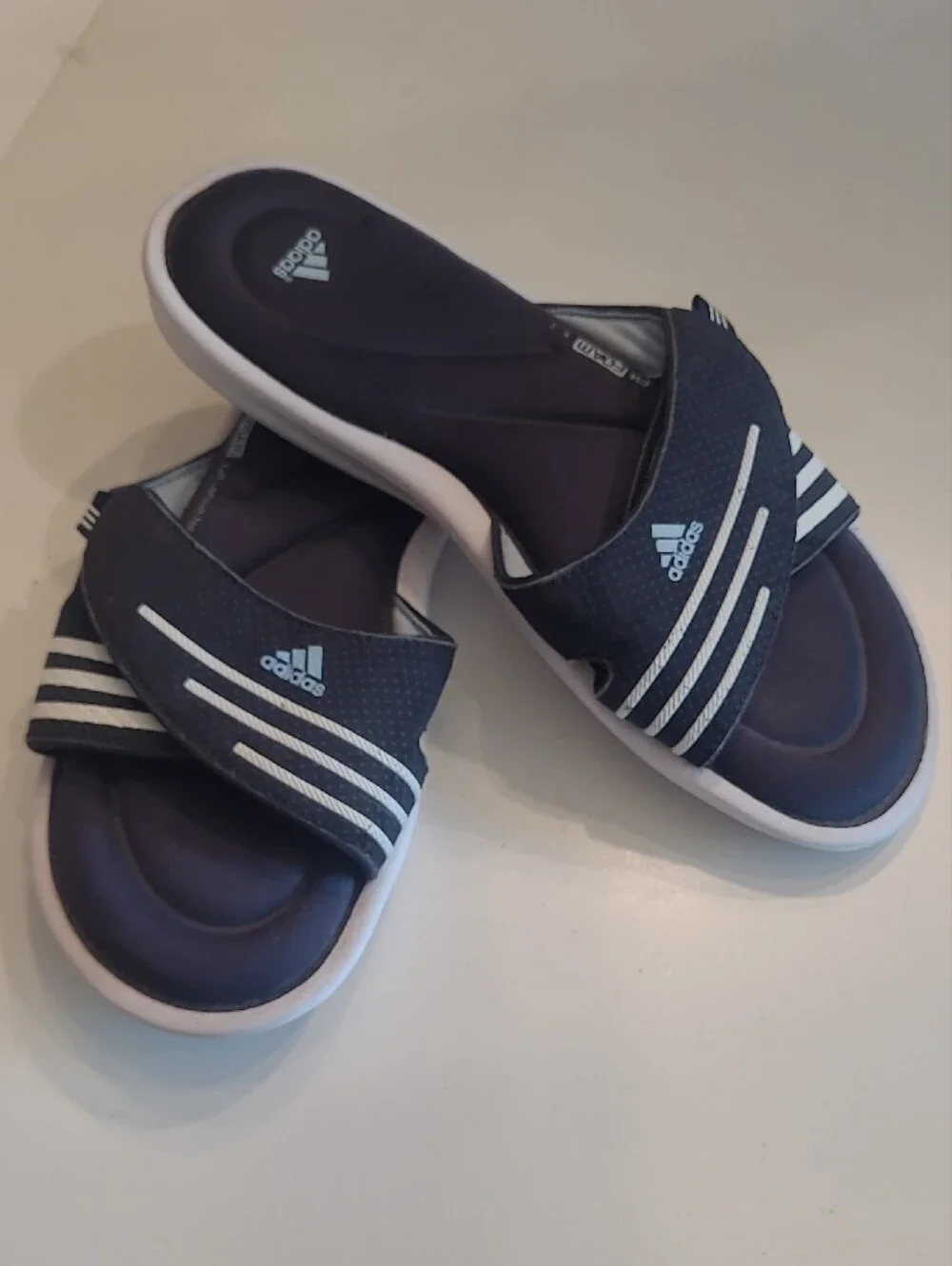 Adidas Slip On Slides Adjustable Open Toe Comfort Foam Bed Rubber Sole Sandal